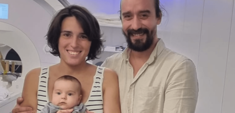 Dr Anna Truzzi pictured with her daughter Maeve and husband during the study